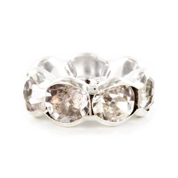 20mm Silver & Crystal Rondelle Spacer Beads Hobby Lobby 221572